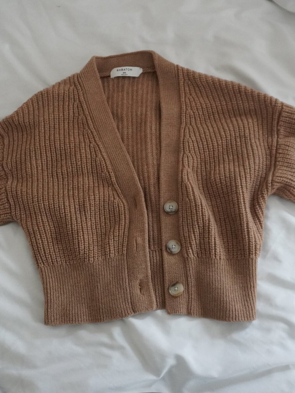 Aritzia Women's Brown and Tan Cardigan